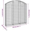 vidaXL Coș gabion arcuit, 150x30x140/160 cm, fier galvanizat