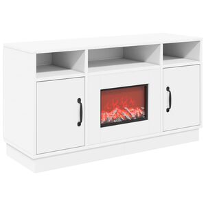 vidaXL Șemineu electric Alb 100 x 33 x 55 cm Lemn prelucrat