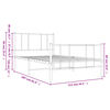 vidaXL Cadru de pat metalic cu tăblie de cap/picioare, alb, 107x203 cm