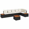 vidaXL Set de canapele pentru grădină 7 buc. Negru Rattan poli