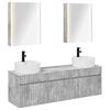 vidaXL Set dulap baie 5 buc. Gri Beton Lemn prelucrat