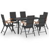 vidaXL Set mobilier de grădină, 7 piese, negru și maro