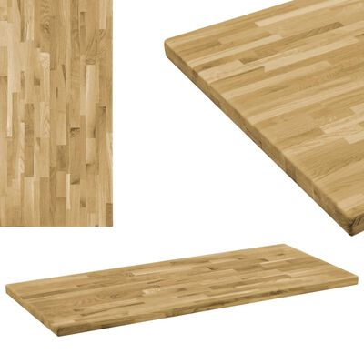 vidaXL Blat masă, lemn masiv stejar, dreptunghiular, 44 mm, 120x60 cm