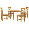 vidaXL Set de dining 5 buc. Bej Lemn de stejar masiv