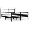 vidaXL Cadru de pat King Size, negru, 150x200 cm, lemn masiv de pin