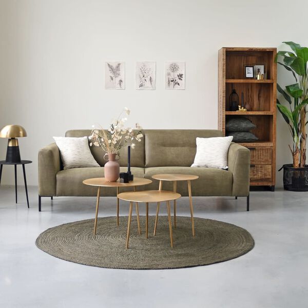 LABEL51 Covor Jute, kaki, 180x180 cm, XXL, rotund