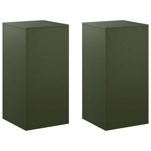 vidaXL Suport pentru plante 2 pcs Verde măsliniu 40 x 40 x 80 cm Oțel