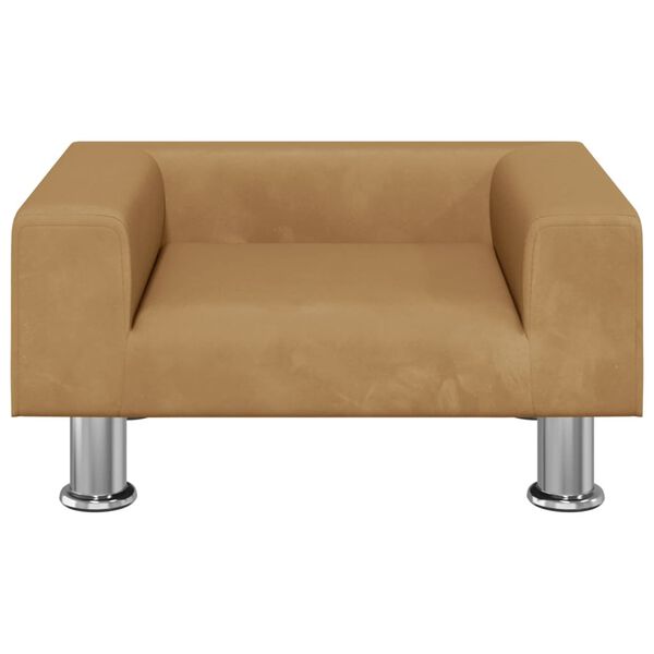 vidaXL Canapea pentru copii, maro, 50x40x26,5 cm, catifea