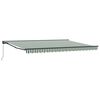 vidaXL Copertină retractabilă manuală Verde și alb 4 &times; 3,5 m