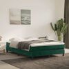 vidaXL Pat box spring cu saltea, verde &icirc;nchis, 140x190 cm, catifea