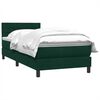 vidaXL Pat box spring cu saltea, verde &icirc;nchis, 80x220 cm, catifea