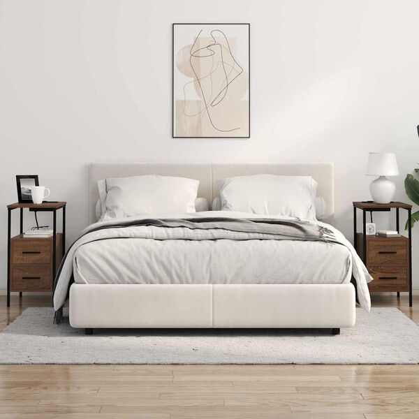 vidaXL Dulap de noapte Stejar &icirc;nchis 30 x 48 x 61 cm Lemn compozit