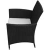 vidaXL Set mobilier de exterior cu perne, 9 piese, negru, poliratan