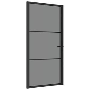vidaXL Ușă de interior, 102,5x201,5 cm, Negru, sticlă ESG și aluminiu