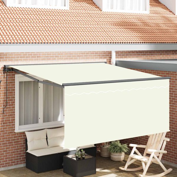 vidaXL Cortina Retractabilă Crem 300 x 250 cm Poliester și Aluminiu