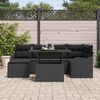 vidaXL Set de canapele pentru grădină cu pernă 7 pcs Negru Rattan poli