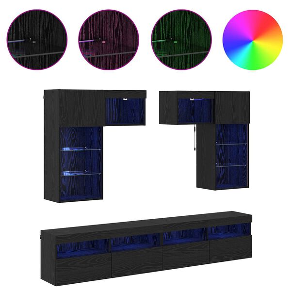 vidaXL Unități pentru Pereți de TV Pe perete 6 pcs Stejar Artizanal