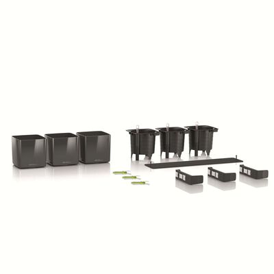 LECHUZA Jardiniere Green Wall Home Kit, 3 buc., antracit lucios