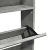 vidaXL Pantofar cu oglindă, 4 niveluri, gri beton, 63x17x134 cm