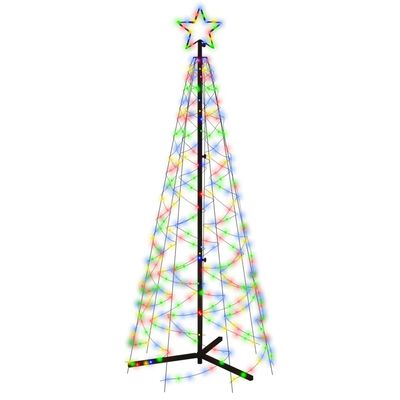 vidaXL Brad de Crăciun conic, 200 LED-uri, multicolor, 70x180 cm