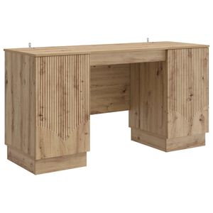 vidaXL Birou cu ușă Stejar Artizanal 142,5 x 50 x 75 cm Lemn prelucrat