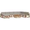 vidaXL Set de canapele de exterior 9 pcs Gri natural și deschis