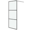 vidaXL Perete cabină duș walk-in negru 80x195 cm sticlă ESG mată