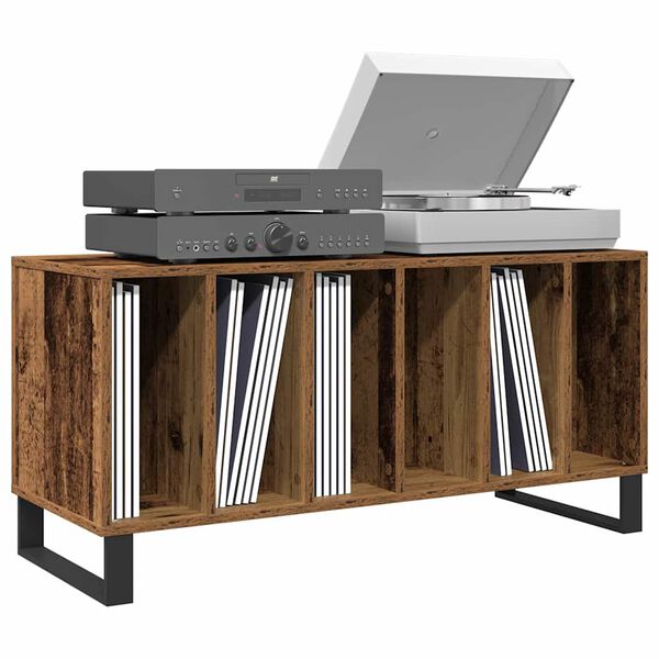 vidaXL Dulap pentru discuri de vinil Lemn vechi 100 x 38 x 48 cm