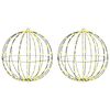 vidaXL Bola cu 320 LED 2 pcs Alb cald 50 cm Metal