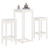 vidaXL Set mobilier de bar, 3 piese, alb, lemn masiv de pin