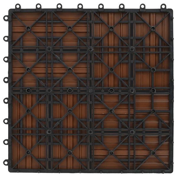vidaXL Plăci pentru Deck 11 pcs Maro 30 x 30 cm Lemn compozit