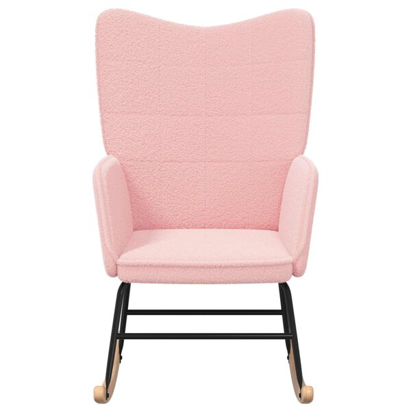 vidaXL Scaun balansoar Roz Țesătura Sherpa