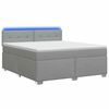 vidaXL Pat box spring cu saltea și LED Gri deschis 180 x 200 cm