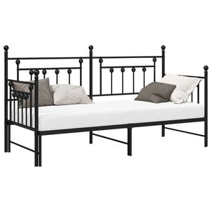 vidaXL Cadru de pat de zi Negru 80 x 200 cm Oțel