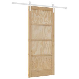vidaXL Ușă glisantă 86 x 198,5 cm Lemn masiv de pin Natural și Alb