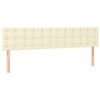 vidaXL Tăblii de pat, 2 buc., crem, 80x5x78/88 cm, piele ecologică