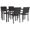 vidaXL Set mobilier de grădină, 5 piese, negru, poliratan