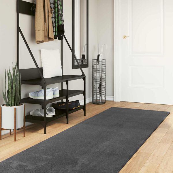 vidaXL Covoare de zonă HUARTE Antracit 300 x 80 cm Poliester