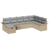vidaXL Set de canapele pentru grădină cu pernă 8 pcs Bej Rattan poli