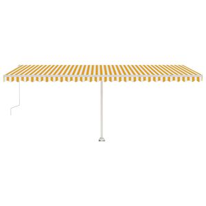 vidaXL Copertină autonomă retractabilă automat galben&alb 600x300 cm