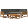 vidaXL Set de canapele de exterior cu pernă 5 pcs Natural și Antracit