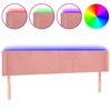 vidaXL Tăblie de pat cu LED, roz, 183x16x78/88 cm, catifea