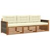 vidaXL Set de canapele de exterior 3 buc. Natural și Crem
