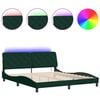vidaXL Cadru de pat cu LED fără saltea, verde &icirc;nchis, 180x200 cm, catifea