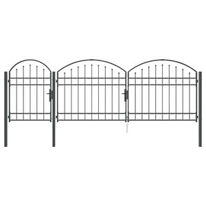 vidaXL Poartă pentru Gard cu V&acirc;rf Arcuit ASSEN 4 x 1,25 m Oțel Gri