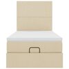 vidaXL Cadru de pat otoman cu saltea crem 80x200cm stofa