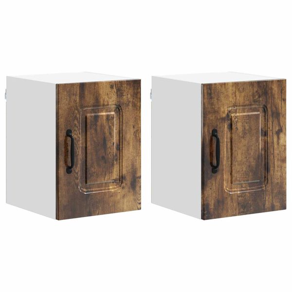vidaXL Dulap de bucătărie Kalmar 2 pcs Stejar fumuriu 30 x 31 x 40 cm