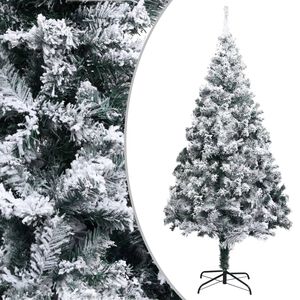 vidaXL Pom de Crăciun artificial cu zăpadă, verde, 210 cm, PVC