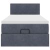 vidaXL Cadru de pat otoman cu saltea catifea gri &icirc;nchis 90x190cm