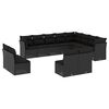 vidaXL Set canapele de grădină, 12 piese, cu perne, negru, poliratan